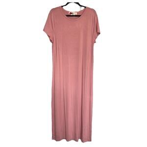 FP Beach Maxi Dress Cover Up Size XL Pink High Side Slits Beachy Resort Vacation